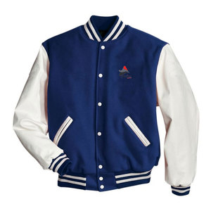Latest Design Classic Patch <b>Covered</b> <b>Button</b> Men Leather Sleeve Letterman Jacket Embroidery Logo Men’s Baseball Varsity Jackets - Product Image 1