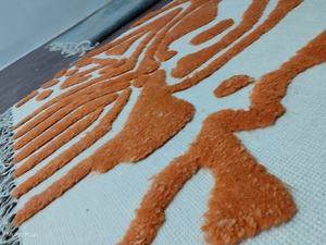 Fabricante de Alfombras de Lana Marroquí Anudadas a Mano, Proveedor de Alfombras Tribales Abstractas Naranjas, Alfombra de Calidad de Exportación con Tamaño Personalizado - Product Image 6