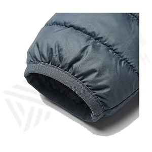 Hooded Quilted Waterproof <b>Bubble</b> Jacket Black Full Sleeve Winter Windproof Cotton Shell Knitted Fabric Polyester Filling Stand - Product Image 6