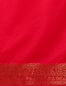 KV <b>Red</b> Silk Woven Designer <b>Saree</b> With Unstitched Blouse - Product Image 3