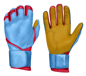 High Quality Custom Wholesale <b>Baseball</b> Batting <b>Gloves</b> | Left/Right Leather Red Navy Grey Series Breathable - Product Image 2
