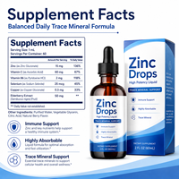 Gouttes de Zinc Véganes Sans OGM, Saveur Baies Mixtes (Sureau), Sans Alcool, Supplément Quotidien de Minéraux Essentiels, Soutien Immunitaire Adulte, Marque Privée