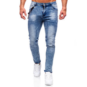Jeans de mezclilla casuales de pierna recta para hombre, 100% algodón, lavados, de cintura media, con lavado de color, transpirables, OEM, ¡Gran oferta 2026 a precio económico! - Product Image 4