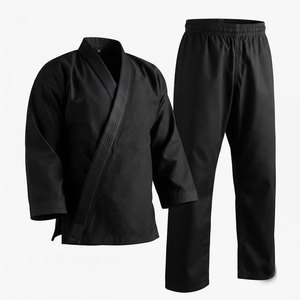 Uniforme d'arts martiaux doux et respirant 100% coton avec logo frontal pour hommes, pour l'entraînement quotidien au karaté et les exercices - Product Image 1
