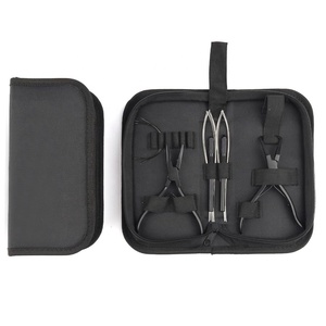 Hair Extension Micro <b>Bead</b> Tool Kit Stainless Steel Pliers <b>Needles</b> Hook Loop Scissors Professional Salon Hair Installation High - Product Image 2