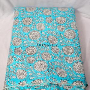 Tela de Algodón 100% Estampada a Mano con Diseños Tradicionales Indios, Prendas y Textiles Hechos por Artesanos en Muchos Colores - Product Image 3