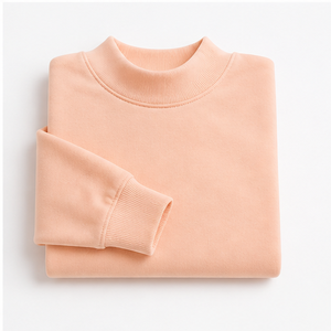 Custom Peach <b>Womens</b> Mock Neck <b>Sweatshirt</b> <b>Longline</b> Curved Hem Pullover Top WSS-0025 - Product Image 5