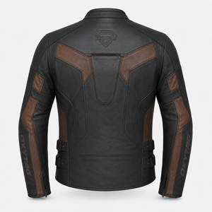 เสื้อแจ็คเก็ตมอเตอร์ไซค์หนังสีดำน้ำตาลสำหรับผู้ชาย OXYTAG แขนยาว กันลม ใส่ได้ทุกฤดู สำหรับผู้ใหญ่ ราคาถูก รับสั่งทำ - Product Image 6