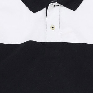 Men's Short Sleeve Color Blocked Polo Shirt Navy <b>White</b> Red Knitted Cotton Casual Regular Fit Breathable Design - Product Image 5