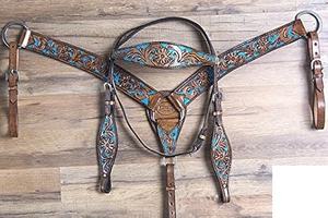 Ensemble de têtière et de peitorale de haute qualité pour cheval, style western - Product Image 3