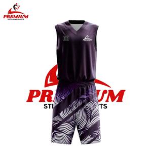 Ensembles d'uniformes de basketball personnalisés professionnels avec impression sérigraphique, col en V, couleur personnalisée, nom de l'équipe, logo, grande taille, séchage rapide - Product Image 4