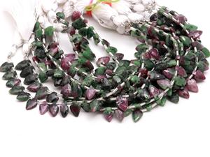 RAY FINE ORNATES Natural <b>Ruby</b> Zoisite Faceted Oval Gemstone Beads 7x10mm Jewelry Making Supplies Loose Third Party Certified - Product Image 1