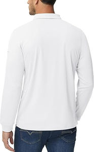 Camisas Polo Tácticas de Manga Larga para Hombre, 100% Poliéster, Transpirables, de Secado Rápido, con Función Antiarrugas, Diseño Sólido - Product Image 3