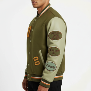 Veste de baseball d'hiver personnalisée avec logo, style universitaire, broderie chenille, fermeture éclair, style décontracté - Product Image 3