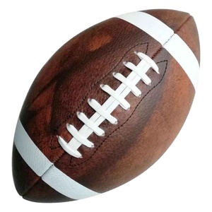 Ballon de football américain en cuir véritable de style rétro, cousu à la main, de qualité supérieure, promotionnel, vintage - Product Image 1
