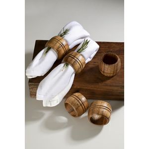 Servilleteros de Madera Contemporáneos Hechos a Mano, Accesorios Decorativos para Mesa para Cenas y Eventos - Product Image 6