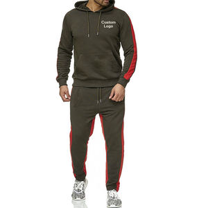Ensemble de survêtement décontracté pour homme de haute qualité, veste deux couleurs à fermeture éclair, jogging en molleton de coton, coupe slim - Product Image 4