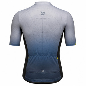 Maillot de cyclisme pour homme avec logo personnalisé OEM, sublimation, coupe aérodynamique, séchage rapide, fermeture éclair intégrale, avec poches arrière - Product Image 3