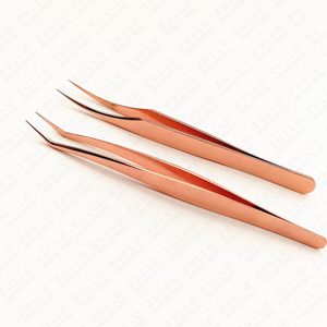 Juego de Pinzas para Pestañas de Oro Rosa Personalizadas, Herramienta de Extensión de Pestañas de Acero Inoxidable con Estuche, Kit de Belleza de Marca Privada - Product Image 4