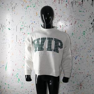 Sweat-shirt à col montant gris cendré WIP, 100% coton, broderie appliquée, col large, URBAN PRODUCTIONS - Product Image 3