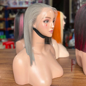 Perruques de cheveux humains de qualité supérieure, Lace Front, en cheveux vierges vietnamiens lisses, Perruque Lace Frontal, Perruque Bob, sans colle, cheveux ultra-lisses - Product Image 4