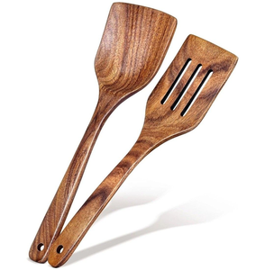 Ensemble d'ustensiles de cuisine écologiques en bois d'acacia pour servir et cuisiner - Lot de 2 par blossom craft india - Product Image 3