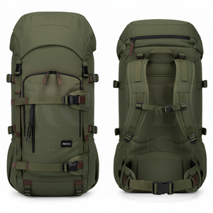 Sac à dos de voyage extérieur imperméable de grande capacité 60L en coton de qualité supérieure, avec logo personnalisé, multi-poches, léger - Product Image 3