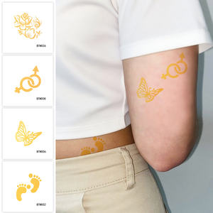 Directo de fábrica oro plata Flash metálico tatuaje temporal pegatina lámina Sexy impermeable cuerpo arte Festival boda fiesta tatuaje - Product Image 1