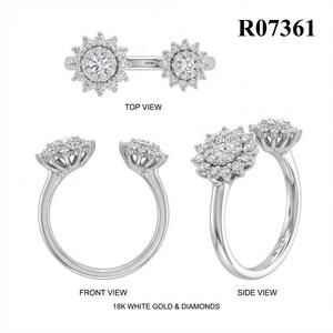 Production rapide de bijoux de haute qualité, bagues en or rose 18 carats avec diamants véritables, serties en grappe, pour un cadeau d'anniversaire de mariage - Product Image 5