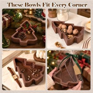<b>Christmas</b> <b>Tree</b> Wooden Dough Bowls Wholesale Natural Solid Wood Candle Vessels Empty <b>Jars</b> For Holiday Candle Craft Wholesale - Product Image 4
