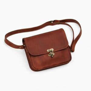Vintage Genuine Leather Crossbody Bag with Lock Closure Single Strap Brown Color All seasons Daily Use - Product Image 3