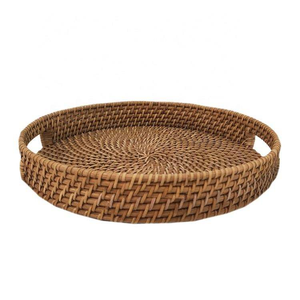 Yiqiang Cesta de Mimbre Tejida a Mano con Asas para Frutas, Bandeja de Almacenamiento para el Hogar y Sala de Estar, Cesta de Mimbre Tejida con Doble Asa - Product Image 6