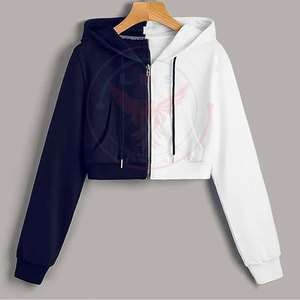 Sudadera con Capucha Corta para Mujer, Diseño Único, Invierno, Color Sólido, 100% Algodón Felpa, Cómoda, con Logotipo Frontal - Product Image 3