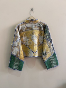 Indian Handmade Quilted Cotton <b>Kantha</b> <b>Jacket</b> For Women Crop <b>Jacket</b> - Product Image 6