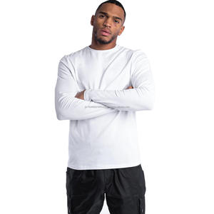 High Quality Heavyweight Cotton T-Shirts Manufacturer <b>Long</b> Sleeve White T Shirt for Men Wholesale Blank <b>Tshirt</b> - Product Image 1