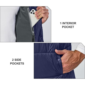 New Custom Lightweight Canvas Quick Dry Breathable Waistcoat Warm Bubble <b>Packable</b> Sleeveless Winter Men Puffer Vest Plus Size - Product Image 3