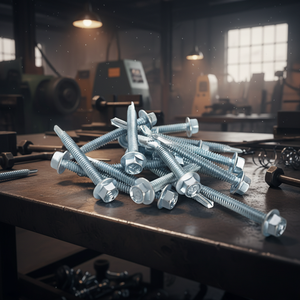 Vis autoperceuses à tête hexagonale (métriques/pouces) en acier au carbone zingué/galvanisé classe 8, haute résistance, résistantes à la corrosion - Product Image 1