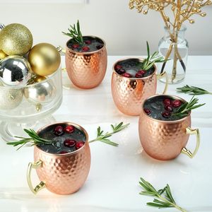 450ml Classic Moscow Mule Beer Mug with Brass Handle Top Copperware for Drinks Mocktail Cocktail Beer Wine Drinking Glasses - Product Image 5