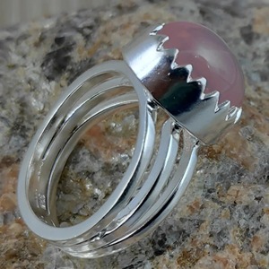 Rose Quartz Oval <b>Ring</b> <b>925</b> Sterling <b>Silver</b> Handmade Promise Jewelry for her bezel setting <b>Ring</b> January Birthstone Jewelry - Product Image 4