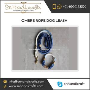 Laisse pour chien en corde de coton ombrée faite à la main, durable, tressée, pour chiens de taille moyenne à grande, prise en main confortable, fabriquée en Inde - Product Image 4