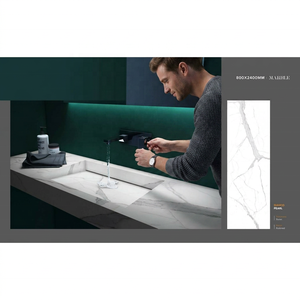 Calacatta Venato 800x2400x15mm Poli Porcelaine Blanc Italien Sol Céramique de Luxe Pierre Frittée Carreaux de Designer - Product Image 6