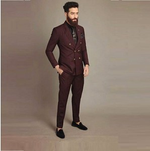 Trajes de Hombre al por Mayor, Nuevos, de un Solo Clic, Color Sólido, Corte Ajustado, Tallas Grandes, Transpirables, Color Marrón, para Negocios, Bodas, 100% Poliéster - Product Image 1