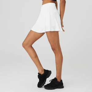 Women's High Waist Solid Color Pleated Organza Flared Mini <b>Skirt</b> A-Line <b>Ruffles</b> Summer Style Soft Chiffon Fabric 2026 - Product Image 3