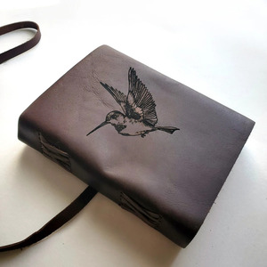 Vintage Leather Hummingbird <b>Journal</b> with Handmade Paper - Product Image 2