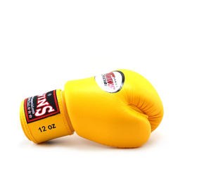 Custom Made TWINS Boxing Sparring <b>Gloves</b> Premium Quality Genuine Cowhide Leather Yellow Color Boxing <b>Gloves</b> for Adults - Product Image 5