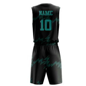 Ensemble de maillots de basketball réversibles pour hommes adultes, design vierge, personnalisable avec logo, imprimé uni, 100% polyester, vente en gros - Product Image 2