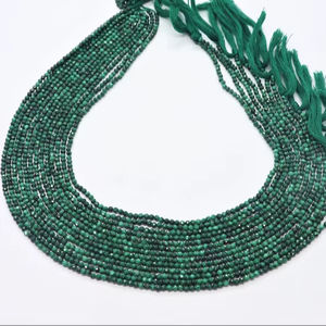 Perles de malachite verte naturelle facettées de forme ronde 2 mm, perles de pierre précieuse malachite, perles de malachite de forme ronde pour la création de bijoux - Product Image 1