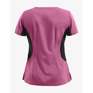 Tenues médicales OEM pour femmes, col en V, nylon et élasthanne, vêtements de travail d'hôpital, uniforme confortable, respirant, sur mesure - Product Image 4