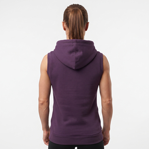 Gym Workout Sleeveless Full <b>Zip</b> Hoodie Women's Heavyweight Cotton French Terry Hoodie Embroidered Jogger Zipper <b>Hood</b> Ladies - Product Image 2