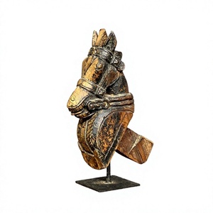 Horse Sculpture Traditional Carved Animal Figure Decor for Living Room Tabletop Display - Product Image 1